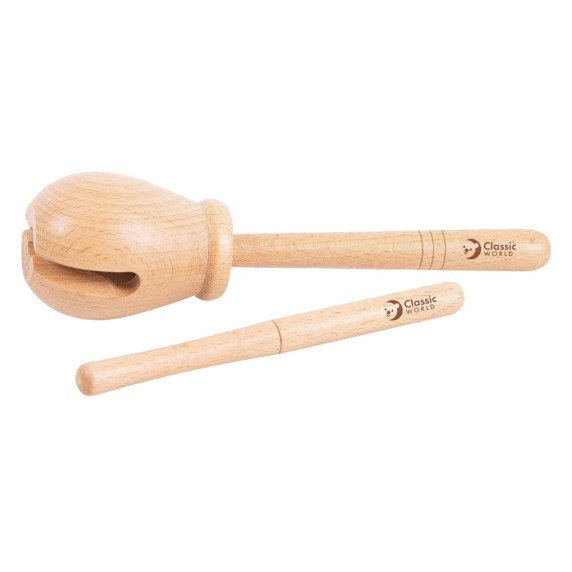 KLASIKINIS PASAULIS EDU Medinis Muzikinis Instrumentas Švilpukas Ritminis 2 vnt.