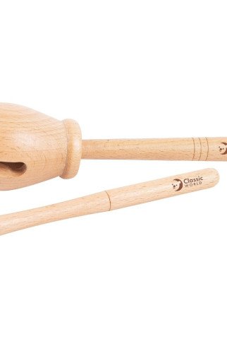KLASIKINIS PASAULIS EDU Medinis Muzikinis Instrumentas Švilpukas Ritminis 2 vnt.