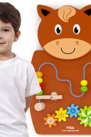 VIGA Medinis manipuliacinis lentos žirgas FSC Montessori sertifikatas