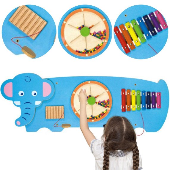 Montessori sensorinė manipuliacinė lenta „Dramblys“