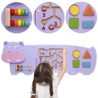 Montessori sensorinė manipuliacinė lenta „Hipopotamas“, Montessori Sertifikatas Montessori sensorinė manipuliacinė lenta „Hipopotamas“, Montessori Sertifikatas