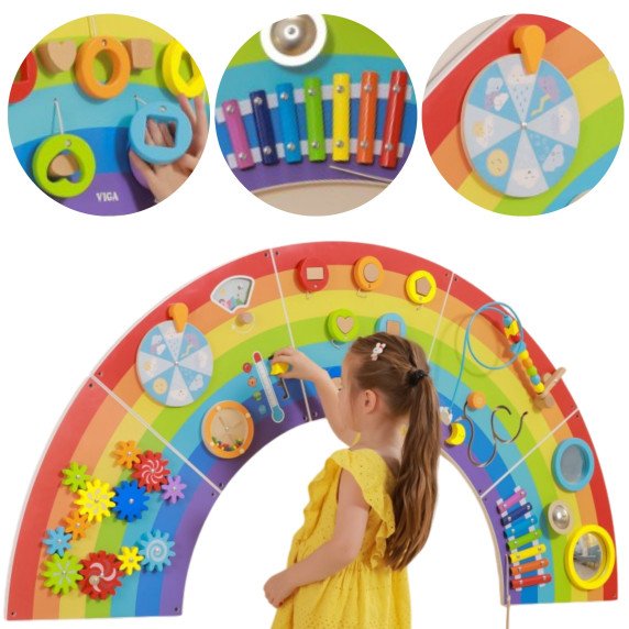 VIGA Medinis jutiklinio- manipuliavimo lenta EDU Rainbow FSC Sertifikatas