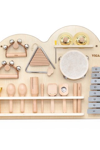 VIGA Medinis muzikos lenta rinkinys iš 12 perkusijos instrumentų