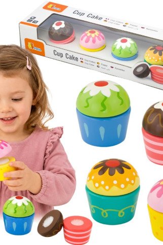 Viga Mediniai sausainiai Kupcake'ai 4 vnt. Viga Mediniai sausainiai Kupcake'ai 4 vnt.