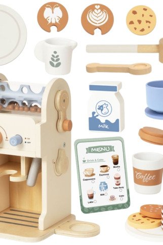 TOOKY TOY Medinis kavinės rinkinys - Baristo ekspreso aparatas TOOKY TOY Medinis kavinės rinkinys - Baristo ekspreso aparatas