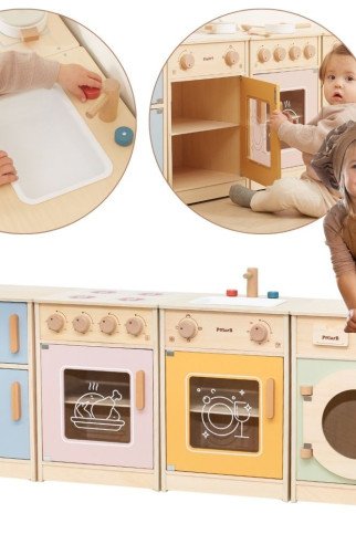 VIGA PolarB medinis virtuvės komplektas XL Plovimo mašina Viryklė Indaplovė VIGA PolarB medinis virtuvės komplektas XL Plovimo mašina Viryklė Indaplovė