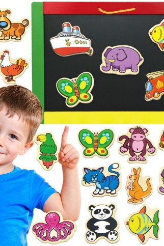 VIGA Mediniai Magnetiniai Gyvūnai, 20 dalių rinkinys VIGA Mediniai Magnetiniai Gyvūnai, 20 dalių rinkinys