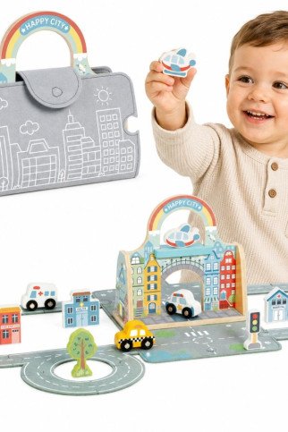 TOOKY TOY Mini miesto mobilus automobiliukų rinkinys