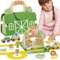 TOOKY TOY Mini Zoo Portable Gyvūnų Krepšio Rinkinys
