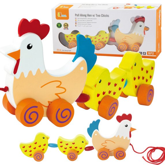 VIGA Traukinys su viščiukais Hen 36 cm