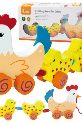 VIGA Traukinys su viščiukais Hen 36 cm