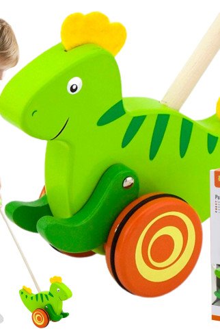 Viga Toys medinis dinozauras stūmiklis