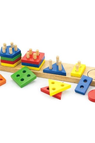 Viga mediniai kaladėlai su Montessori formų rūšiavimo žaislu Viga mediniai kaladėlai su Montessori formų rūšiavimo žaislu