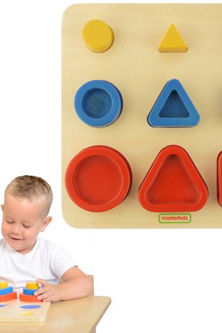 MASTERKIDZ Formų rūšiavimo Montessori geometriniai blokai
