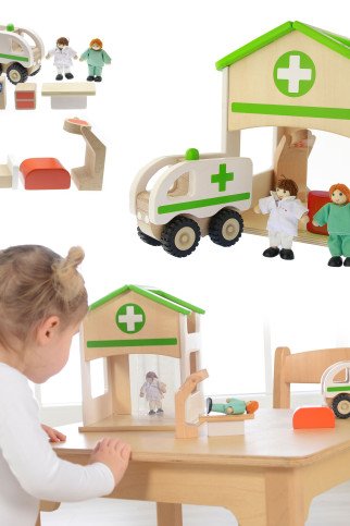 MASTERKIDZ Mini Ligoninės Medinis Modelis Rinkinys MASTERKIDZ Mini Ligoninės Medinis Modelis Rinkinys