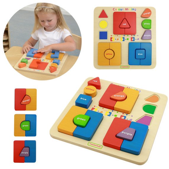 MASTERKIDZ Edukacinė lentyna išmanusis dėlionės rodymas mišrių spalvų Montessori metodu