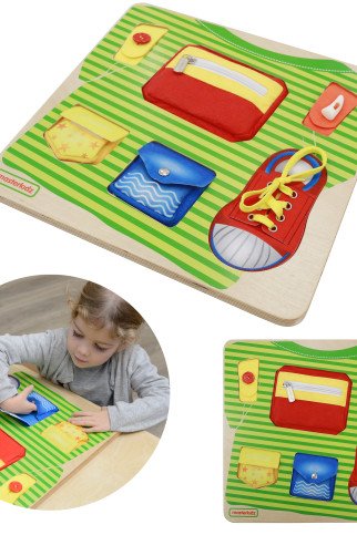 MASTERKIDZ Edukacinė lentelė įgūdžių mokymui Montessori drabužiai MASTERKIDZ Edukacinė lentelė įgūdžių mokymui Montessori drabužiai