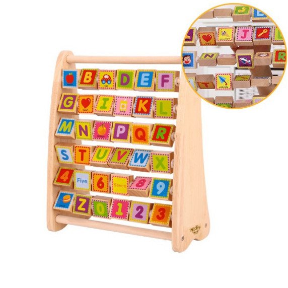 TOOKY TOY Abėcėlės, skaičiai, žodžiai, žodeliai Skaičiavimo prietaisas