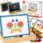 TOOKY TOY Magnetinė lenta su kreidelėmis 2 viename formų galvosūkiai 117 dalys FSC sertifikuotos