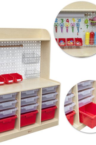 KLASIKINIS PASAULIO EDUKACINIS plastikinis spintelė reikmenims