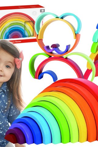 TOOKY TOY Medinis galvosūkis Montessori Vaivorykštė TOOKY TOY Medinis galvosūkis Montessori Vaivorykštė
