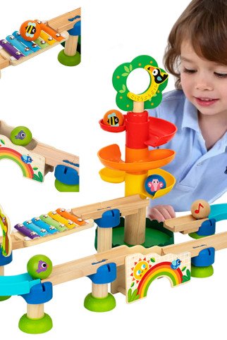 Tooky Toy Medinis muzikinis kamuolių takelis 44 vnt. Tooky Toy Medinis muzikinis kamuolių takelis 44 vnt.