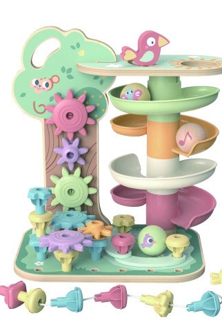 TOOKY TOY Montessorio kamuolių trasa „Aktyvus medis“ TOOKY TOY Montessorio kamuolių trasa „Aktyvus medis“