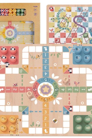 TOOKY TOY Loginiai stalo žaidimai 2 į 1 Ludo Ludo + Išlaisvink gyvūnus TOOKY TOY Loginiai stalo žaidimai 2 į 1 Ludo Ludo + Išlaisvink gyvūnus