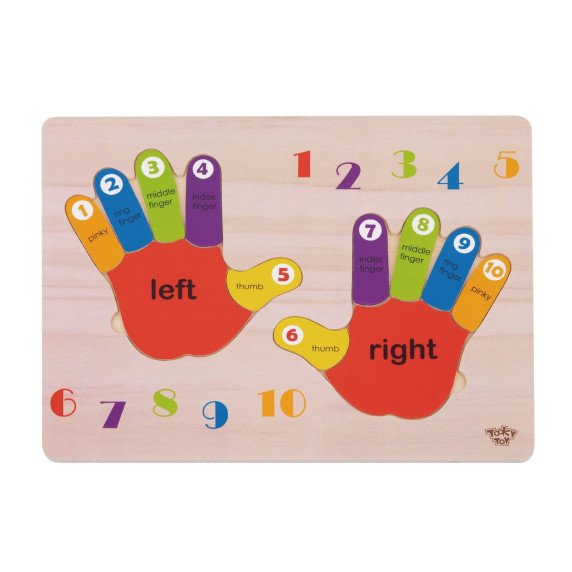 TOOKY TOY Edukacinė medinė dėlionė Rankos lavinimas, skaičiavimas ir spalvos