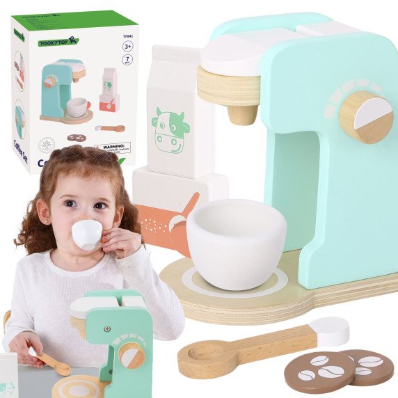 TOOKY TOY Medinis kavos aparatas vaikams, 7 vnt.