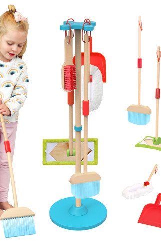 TOOKY TOY Medinis valymo rinkinys vaikams 6 vnt. TOOKY TOY Medinis valymo rinkinys vaikams 6 vnt.
