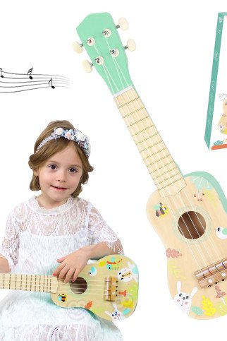 TOOKY TOY medinis ukulelės gitara vaikams nuo 3 metų TOOKY TOY medinis ukulelės gitara vaikams nuo 3 metų