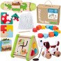TOOKY TOY dėžutė XXL Montessori lopšelis 6in1 pojūčių dėžė 19-24 mėnesiai