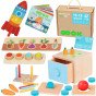 TOOKY TOY dėžutė XXL Montessori mokomoji 7in1 jutiminė dėžutė 16-18 mėnesių