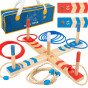 TOOKY TOY Medinis linksnių kryžiaus žaidimas Arcade Ring Cross Game