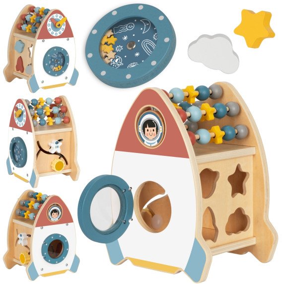 TOOKY TOY Kosminis Raketų Veiklos Rūšiavimo Medinis Labirintas