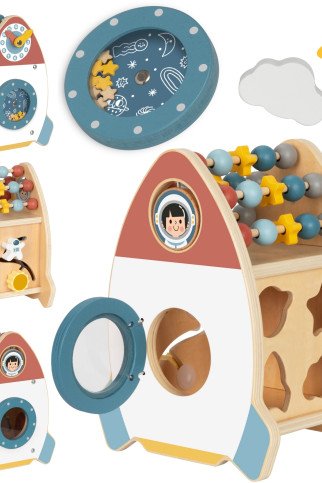 TOOKY TOY Kosminis Raketų Veiklos Rūšiavimo Medinis Labirintas TOOKY TOY Kosminis Raketų Veiklos Rūšiavimo Medinis Labirintas