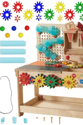 MASTERKIDZ Medinis Montesori STEM Dirbtuvė su Įrankiais + Priedais MASTERKIDZ Medinis Montesori STEM Dirbtuvė su Įrankiais + Priedais