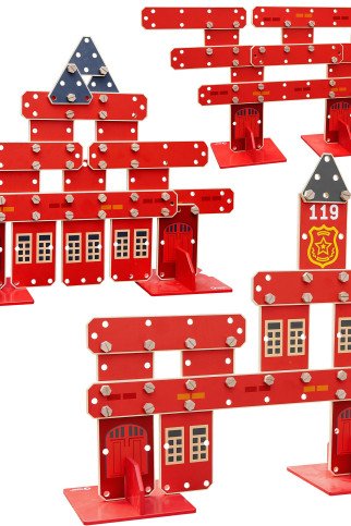 KLASIKINIO PASAULIO EDU Dideli mediniai statybiniai blokai Gaisrininkų rinkinys KLASIKINIO PASAULIO EDU Dideli mediniai statybiniai blokai Gaisrininkų rinkinys