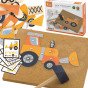 VIGA medinis įsukių žaislas Statybos transporto priemonės 45 dalių Montessori