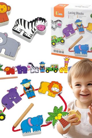 VIGA Medinis Siuvimo įrenginys Susipynimo Blokai Safari ZOO VIGA Medinis Siuvimo įrenginys Susipynimo Blokai Safari ZOO