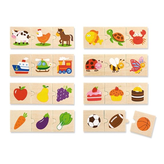 Viga Toys medinis loginis galvosūkis 24 dalių