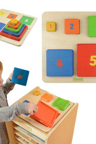 MASTERKIDZ Medinis piramidės mokomasis skaičiavimo ir spalvų Montessori užsakymas MASTERKIDZ Medinis piramidės mokomasis skaičiavimo ir spalvų Montessori užsakymas
