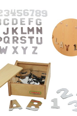 MASTERKIDZ Dvigubi akriliniai veidrodžiai Raidės Skaičiai Montessori Abėcėlė MASTERKIDZ Dvigubi akriliniai veidrodžiai Raidės Skaičiai Montessori Abėcėlė