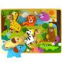 TOOKY TOY Medinis Montesori Paslankis Žaislai Safari Gyvūnai Sutampa Formos