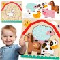TOOKY TOY Medinis Montesori galvosūkis daugiasluoksnis lentoje Gyvūnai ūkyje 7 vnt.