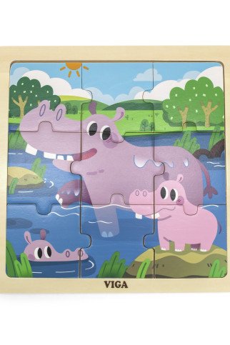 VIGA įrankinė medinė puzzle su 9 dalykais sąklos VIGA įrankinė medinė puzzle su 9 dalykais sąklos