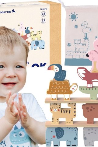 TOOKY TOY Mediniai blokai galvosūkis gyvūnai Montessori 9 vnt. TOOKY TOY Mediniai blokai galvosūkis gyvūnai Montessori 9 vnt.