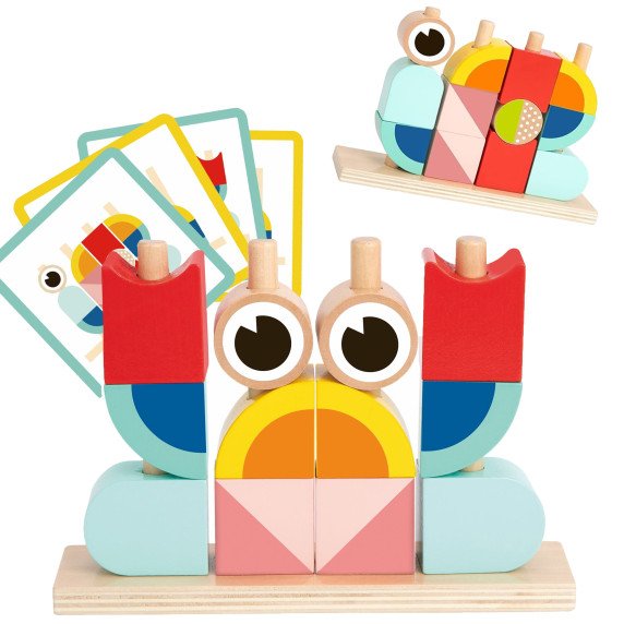 TOOKY TOY Kūrybinis medinis 3D kosmoso blokų krabas