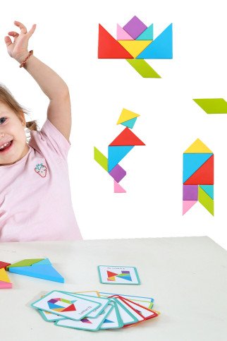 TOOKY TOY Medinis Tangram dėlionė TOOKY TOY Medinis Tangram dėlionė